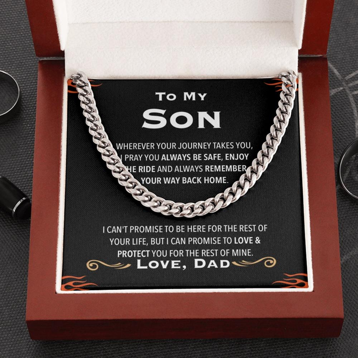 To My Son Necklace – I Can Promise To Love – Cuban Link Chain Necklace