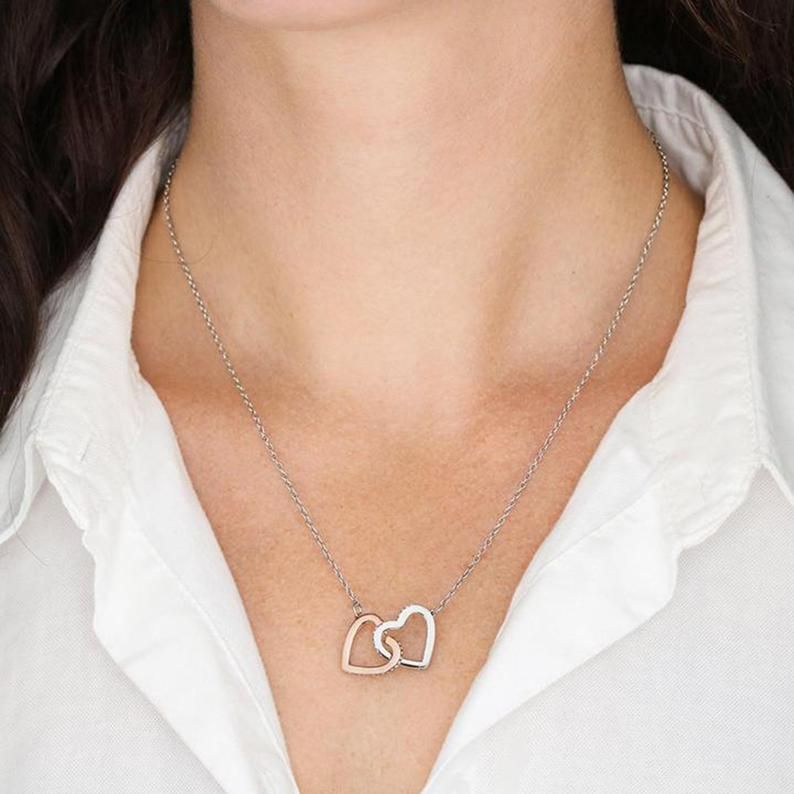To My Special Mother-In-Law Interlocking Hearts Necklace Mother-In-Law Gift, Mother-In-Law Necklace Card