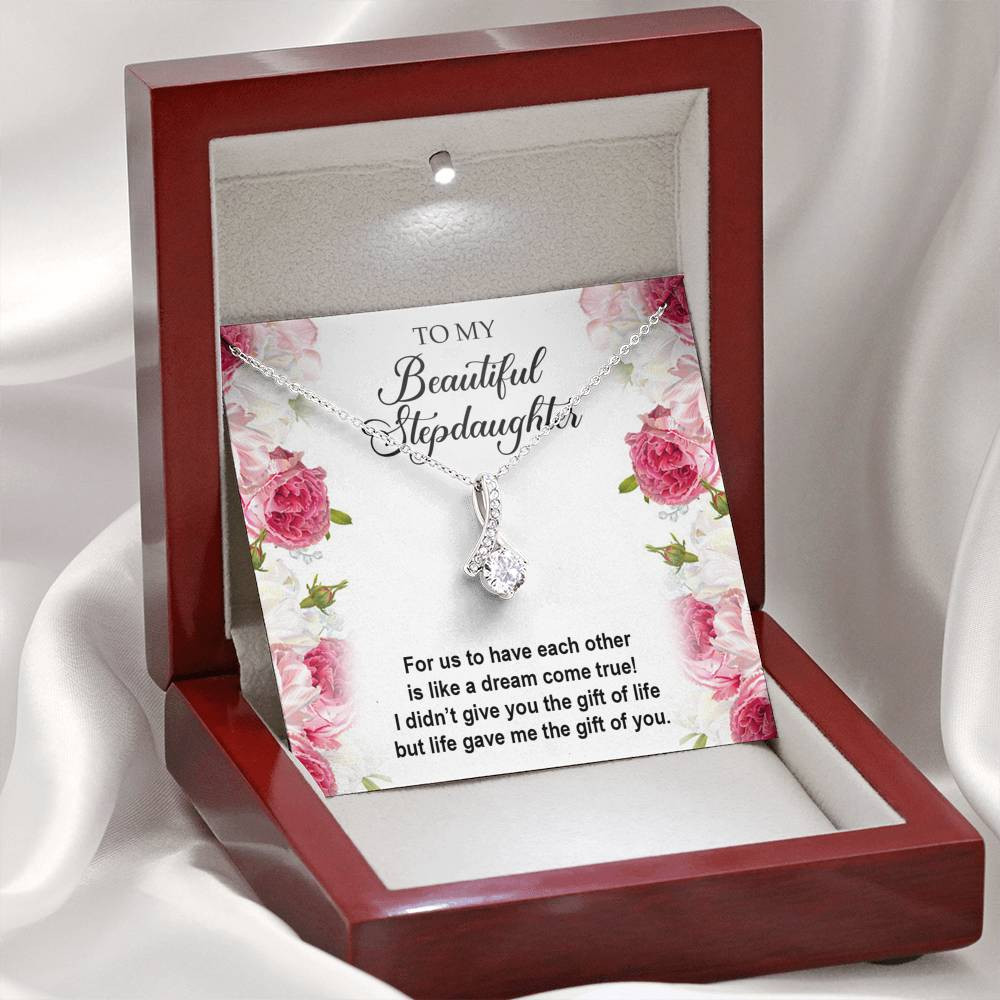 To My Stepdaughter Gifts, For Us To Have Each Other, Alluring Beauty Necklace For Women, Birthday Present Idea From Stepmom Stepdad