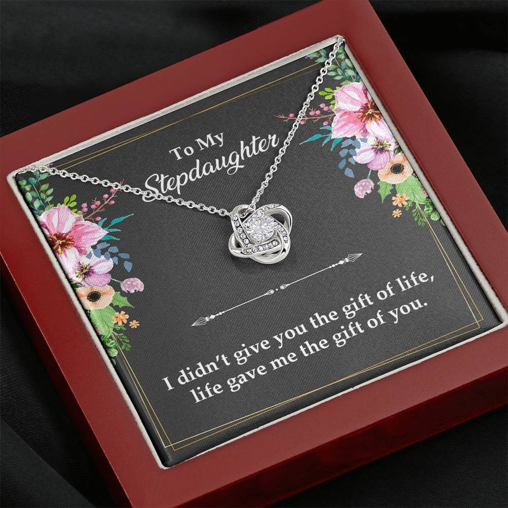 To My Stepdaughter Gifts, I Didn���t Give You The Gift Of Life, Love Knot Necklace For Women, Birthday Present Idea From Stepmom Stepdad