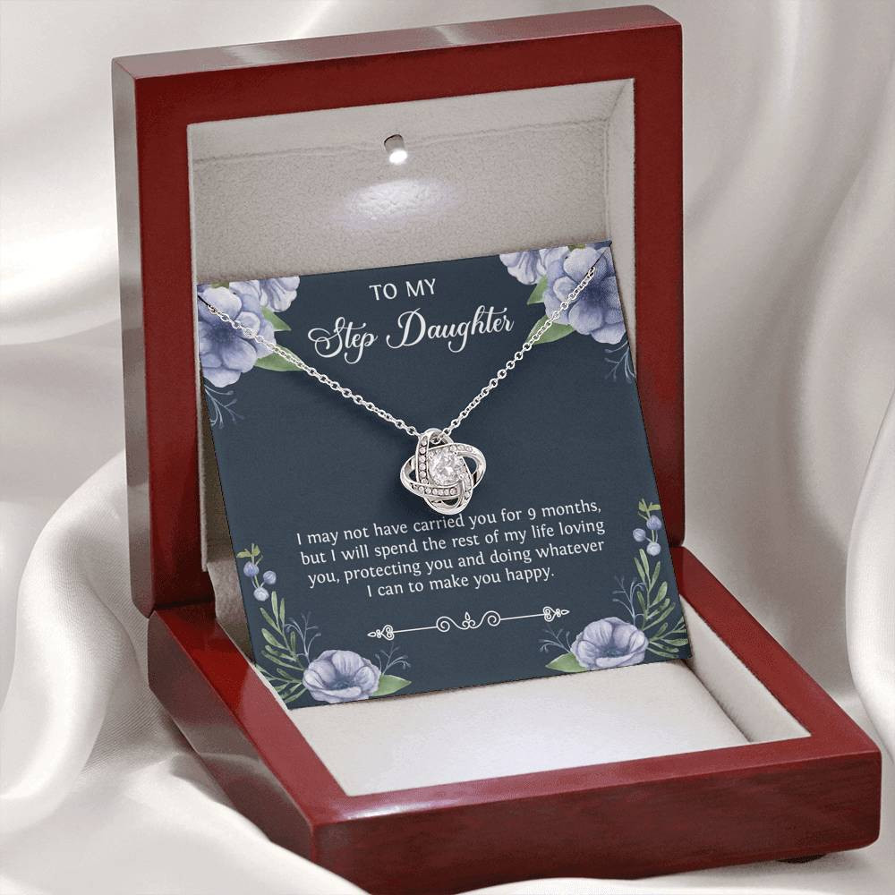 To My Stepdaughter Gifts, I May Not Have Carried You For 9 Months, Love Knot Necklace For Women, Birthday Present Idea From Stepmom