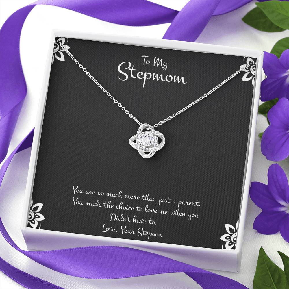 To My Stepmom Gifts, You Are More Than Just A Parent, Love Knot Necklace For Women, Birthday Mothers Day Present From Stepson