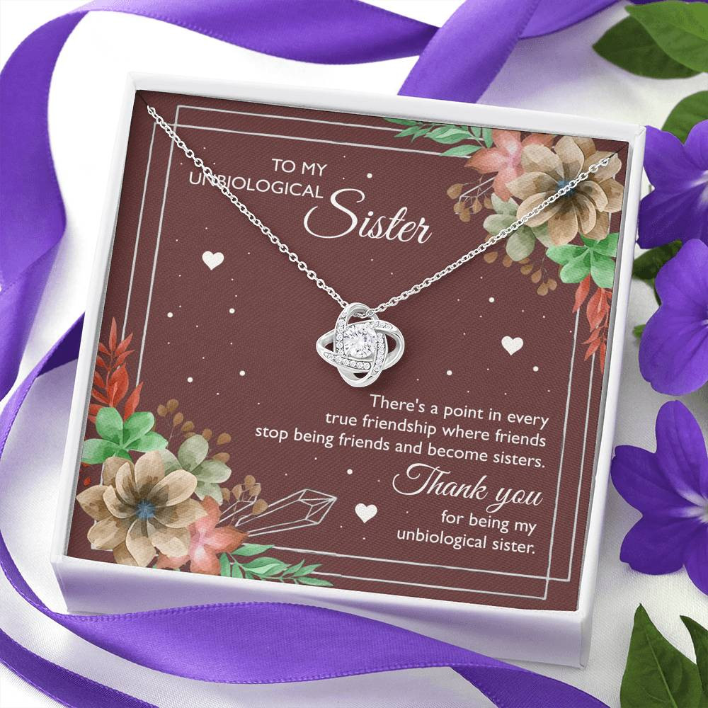 To My Unbiological Sister Gifts, Sister-In-Law Love Knot Necklace, Sister-in-law Gifts Wedding