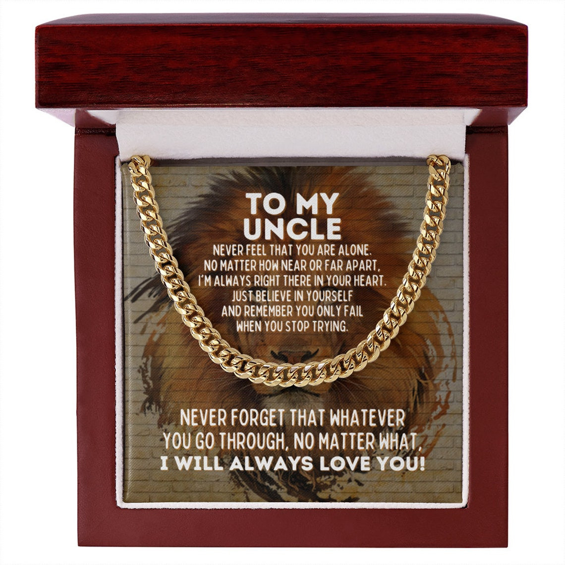 To My Uncle Cuban Link Chain Necklace – Motivational Gift for Uncle’s Graduation – Uncle Wedding Gift – Birthday Gift for Uncle