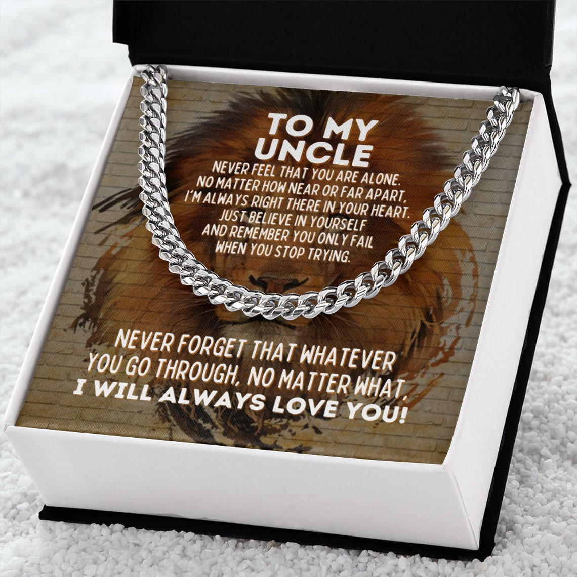 To My Uncle Cuban Link Chain Necklace – Motivational Gift for Uncle’s Graduation – Uncle Wedding Gift – Birthday Gift for Uncle