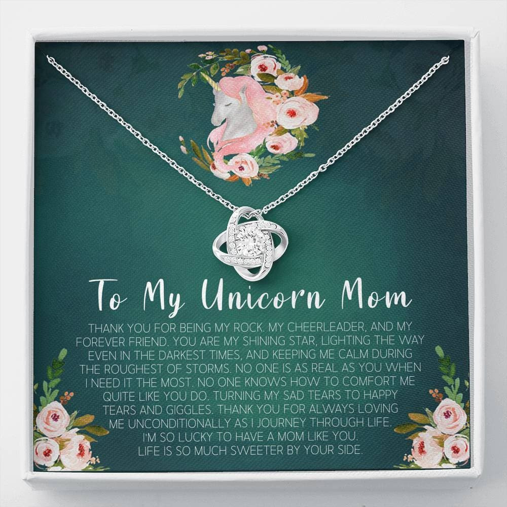 To My Unicorn Mom Love Knot Necklace