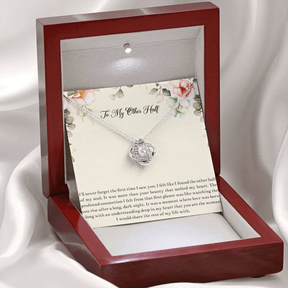 To My Wife, My Other Half, Love Knot Necklace For Women, Anniversary Birthday Gifts From Husband