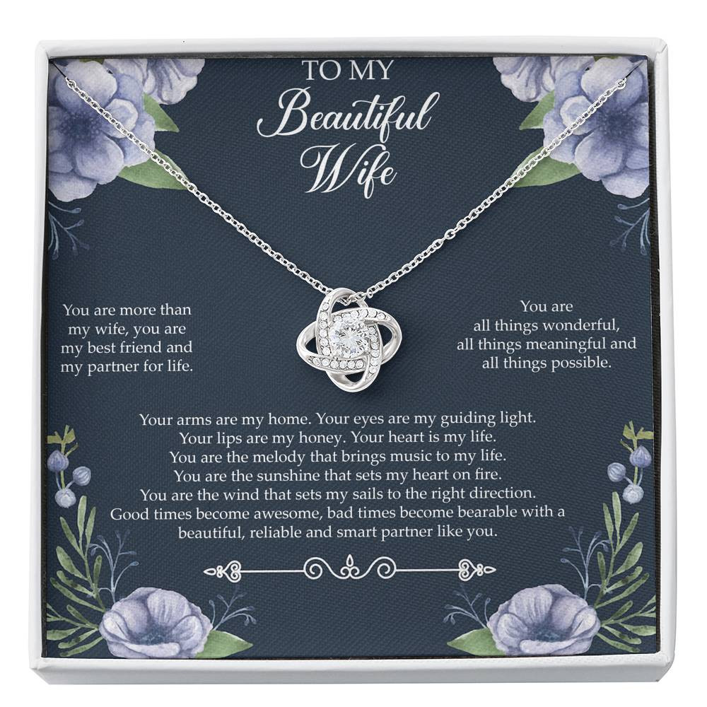 To My Wife, You Are More Than My Wife, Love Knot Necklace For Women, Anniversary Birthday Gifts From Husband