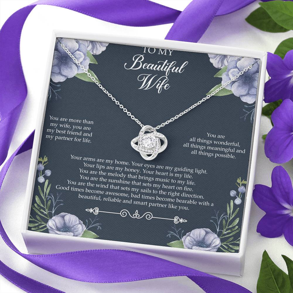 To My Wife, You Are More Than My Wife, Love Knot Necklace For Women, Anniversary Birthday Gifts From Husband