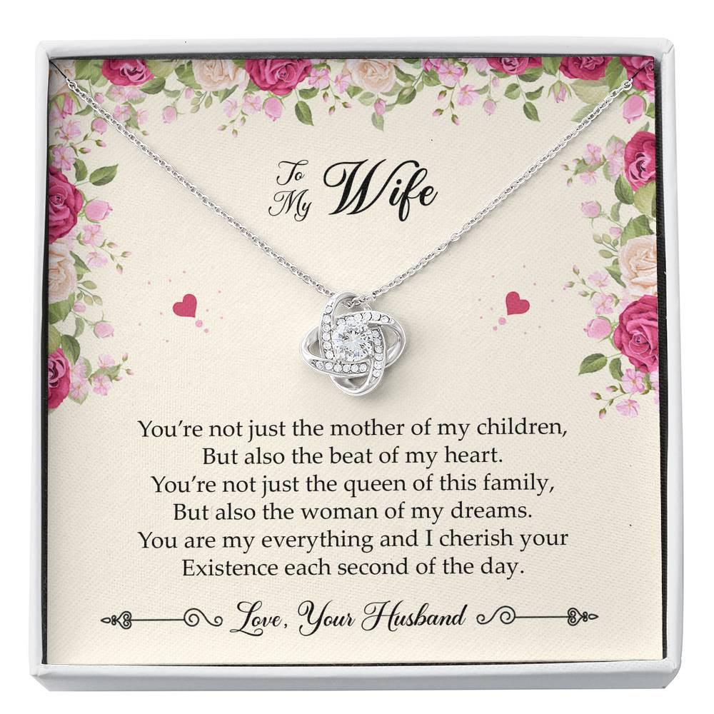 To My Wife, You Are My Everything, Love Knot Necklace For Women, Anniversary Birthday Gifts From Husband