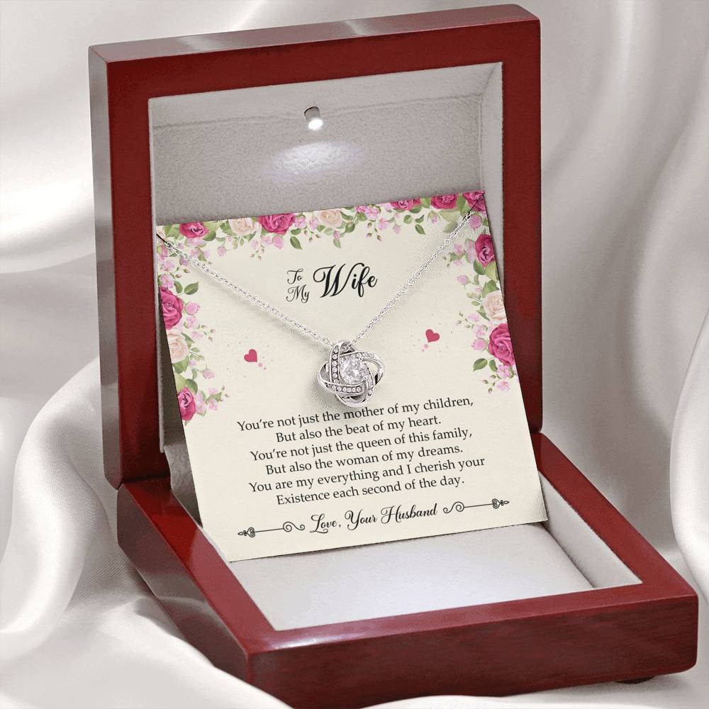 To My Wife, You Are My Everything, Love Knot Necklace For Women, Anniversary Birthday Gifts From Husband