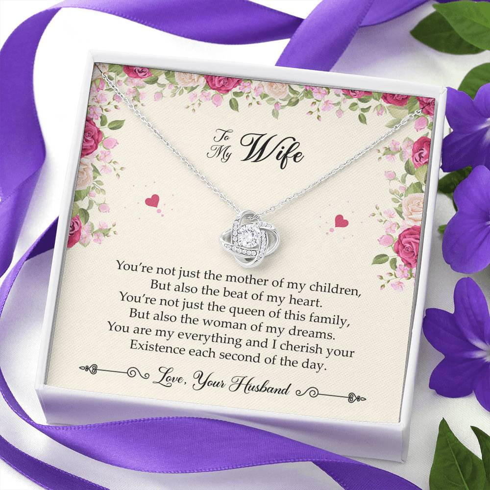To My Wife, You Are My Everything, Love Knot Necklace For Women, Anniversary Birthday Gifts From Husband