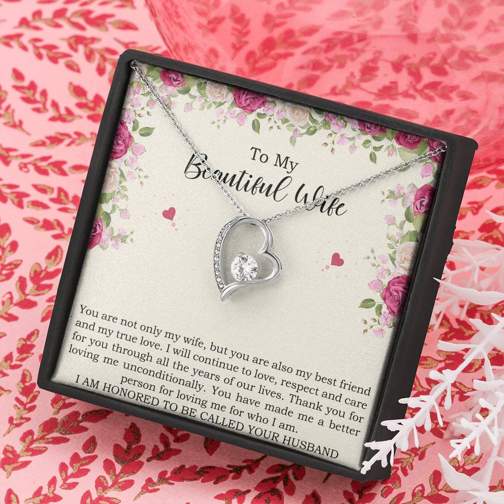 To My Wife, You Are Not Only My Wife , Forever Love Heart Necklace For Women, Anniversary Birthday Gifts From Husband
