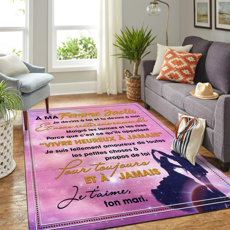 To My Wife Pink Carpet Area Rectangle Rug