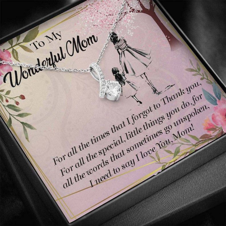 To My Wonderful Mom Alluring Beauty Necklace Gift for Mom from Daughter Necklace Mother’s Day Gifts for Mom, Mother Daughter Gift Necklace