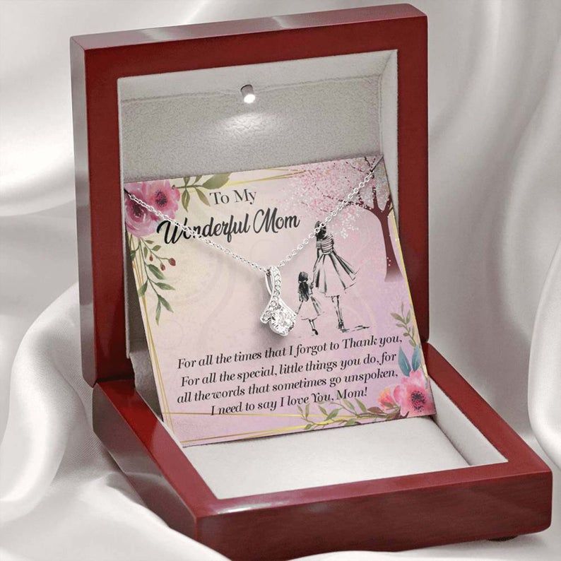 To My Wonderful Mom Alluring Beauty Necklace Gift for Mom from Daughter Necklace Mother’s Day Gifts for Mom, Mother Daughter Gift Necklace
