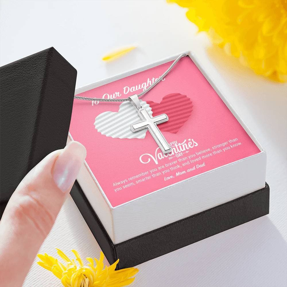 To Our Daughter Valentine’s Day Cross Necklace
