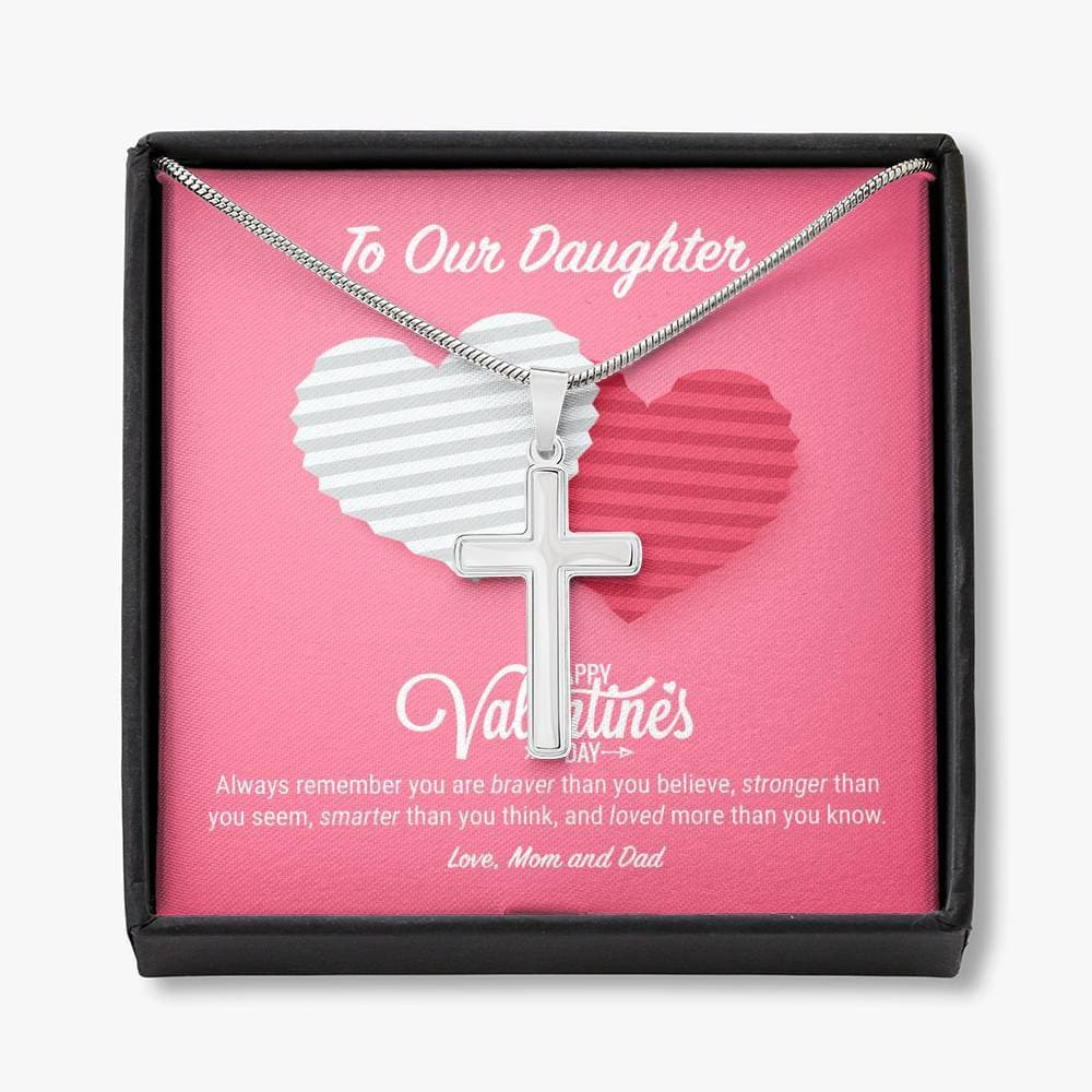To Our Daughter Valentine’s Day Cross Necklace