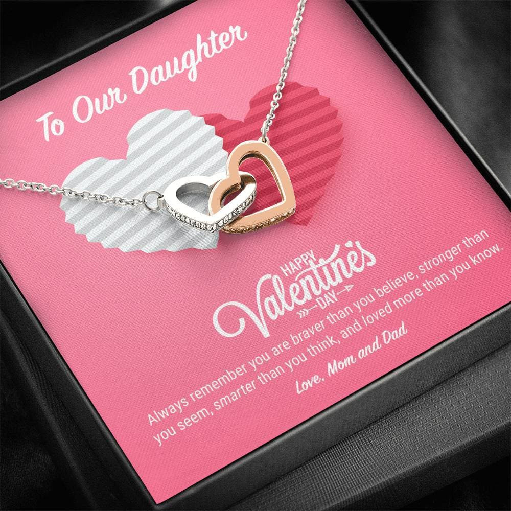 To Our Daughter Valentine’s Day Interlocking Hearts Necklace