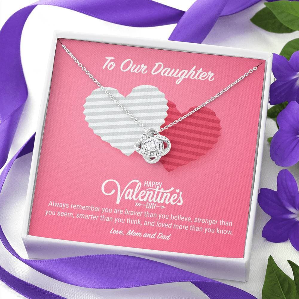 To Our Daughter Valentine’s Day Love Knot Necklace