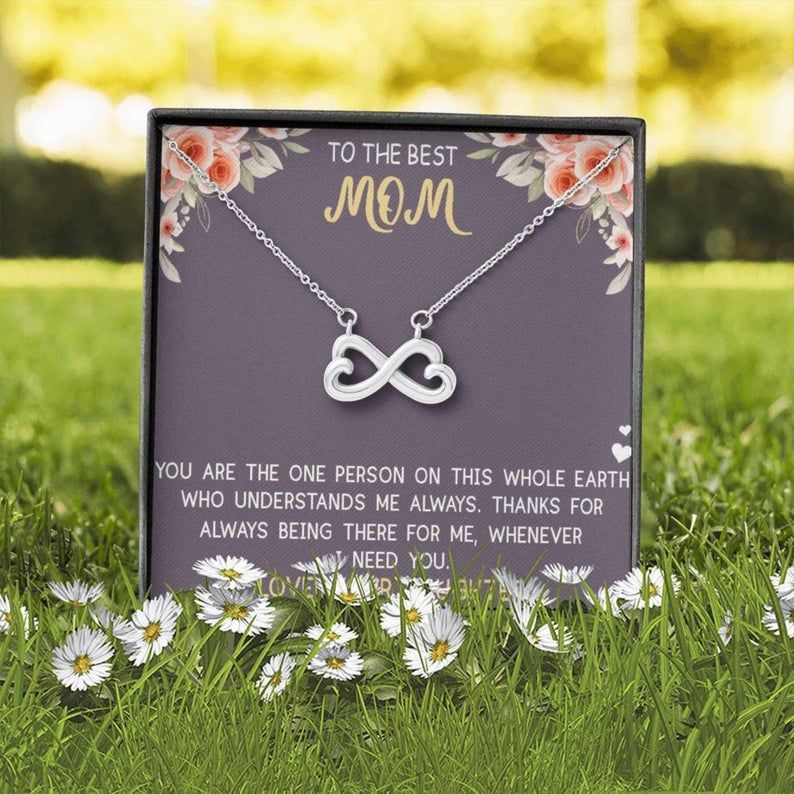 To The Best Mom Gift Infinity Hearts Necklace Mother Daughter Gift,Mother’s Day gift, Mother’s Day Necklace Mother Necklace