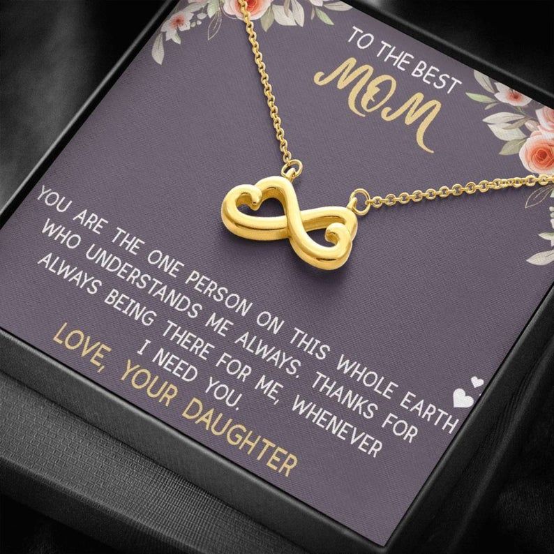 To The Best Mom Gift Infinity Hearts Necklace Mother Daughter Gift,Mother’s Day gift, Mother’s Day Necklace Mother Necklace