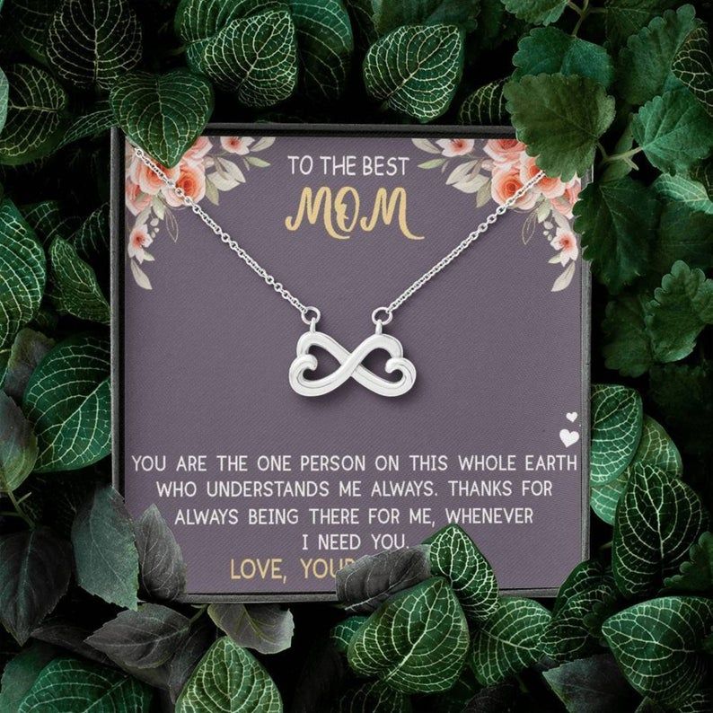 To The Best Mom Gift Infinity Hearts Necklace Mother Daughter Gift,Mother’s Day gift, Mother’s Day Necklace Mother Necklace