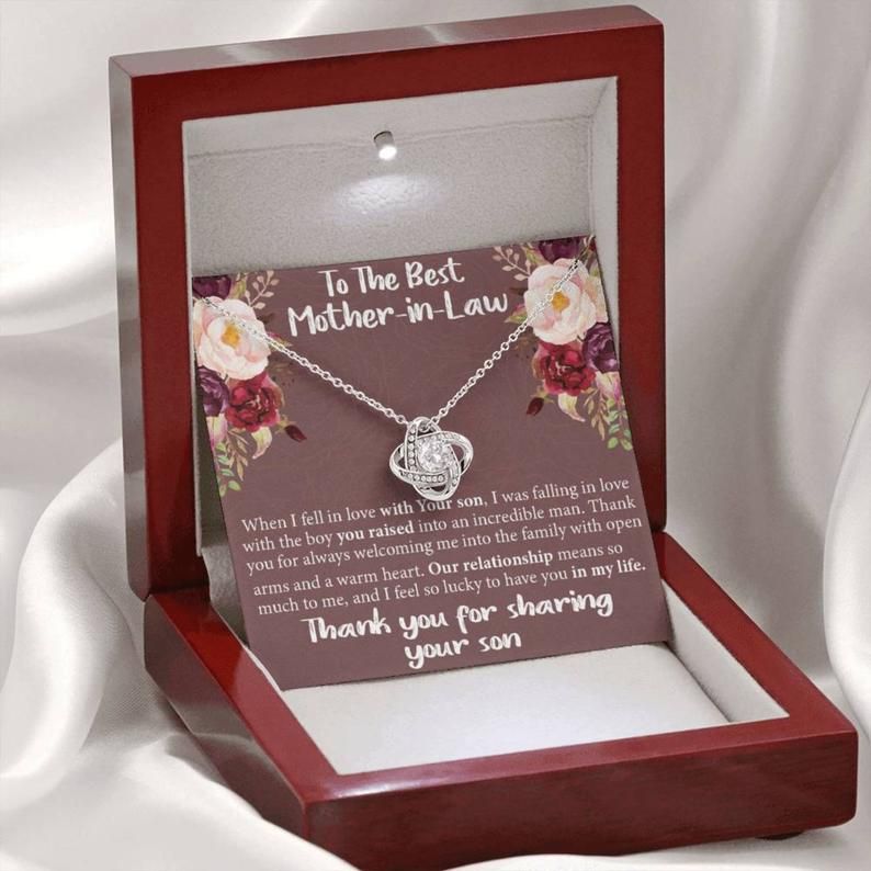 To The Best Mother In Law Gift Love Knot Necklace Unique Mother In Law, Special Mother-in-Law Jewelry, Thoughtful Mother in Law Gift