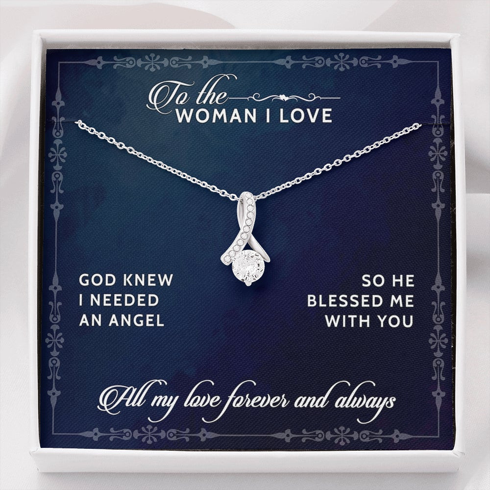 To The Woman I Love, You Are My Angel – Alluring Beauty Necklace (Blue)