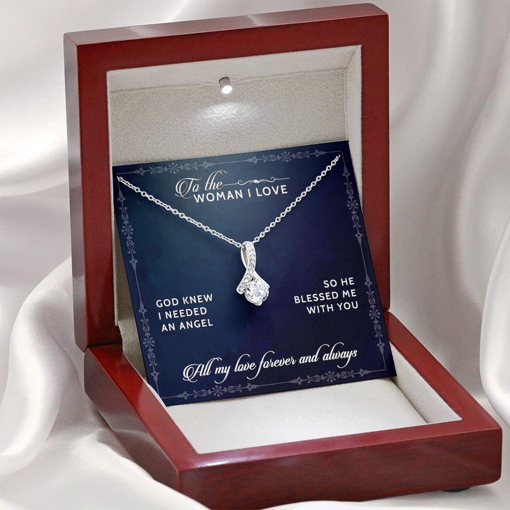 To The Woman I Love, You Are My Angel – Alluring Beauty Necklace (Blue)
