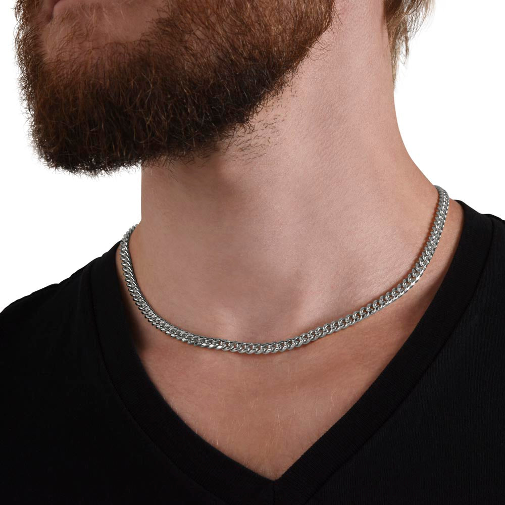 To The World’s Best Dad Cuban Link Chain | Thank you for always being there for me – Father’s Day, Birthday Christmas Gift from Daughter – Your Little Girl