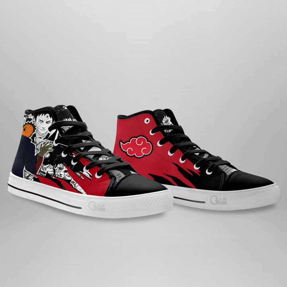 Tobi High Top Shoes Akatsuki Custom Anime Sneakers Mix Manga