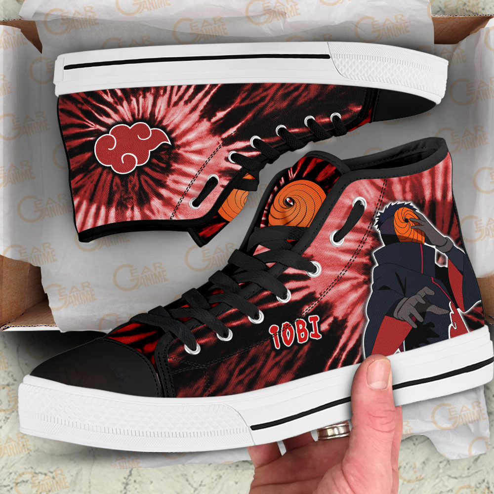 Tobi High Top Shoes Custom Akatsuki Sneakers Tie Dye Style