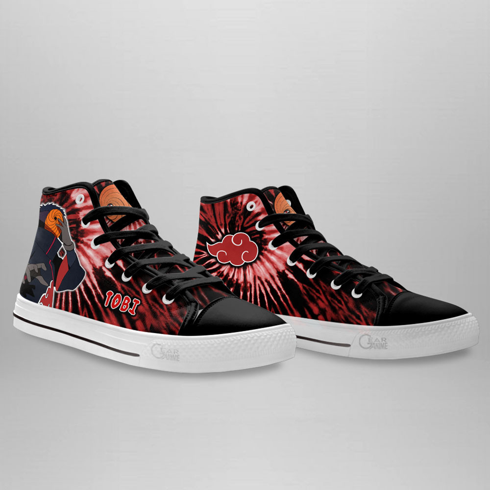 Tobi High Top Shoes Custom Akatsuki Sneakers Tie Dye Style