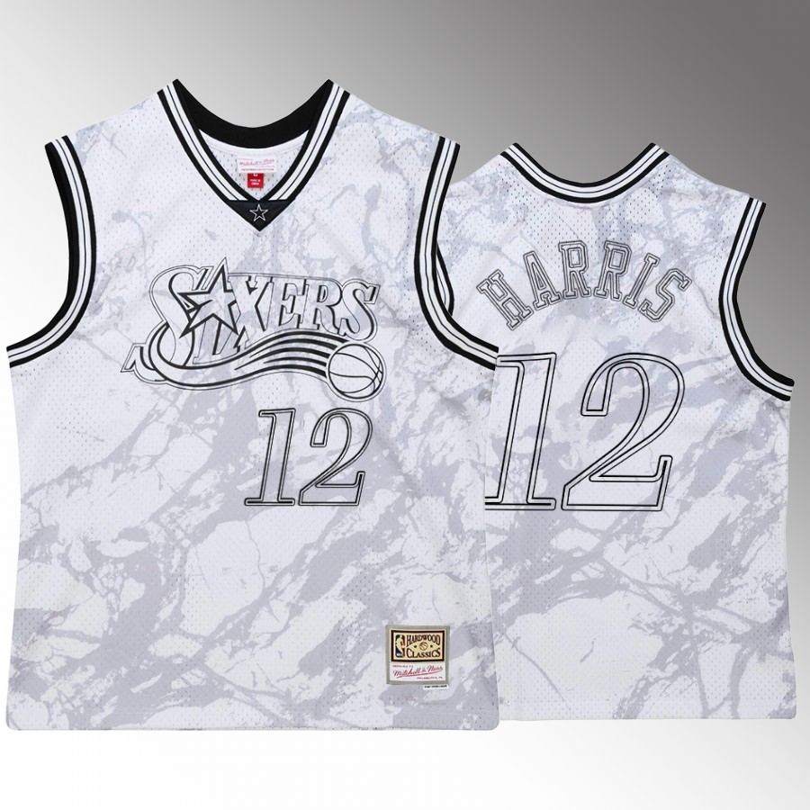 Tobias Harris #12 Philadelphia 76ers Marble White Hardwood Classics Jersey