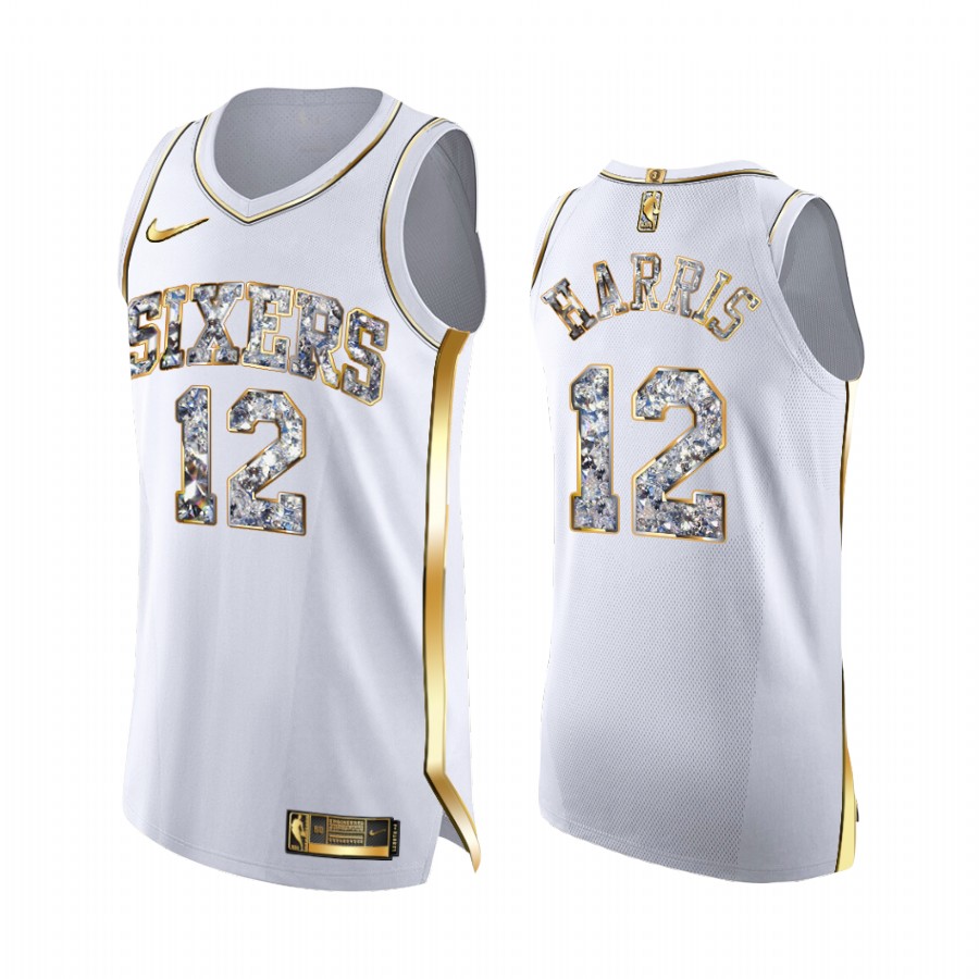 Tobias Harris 76ers #12 2022 NBA Playoffs Jersey White Diamond Edition