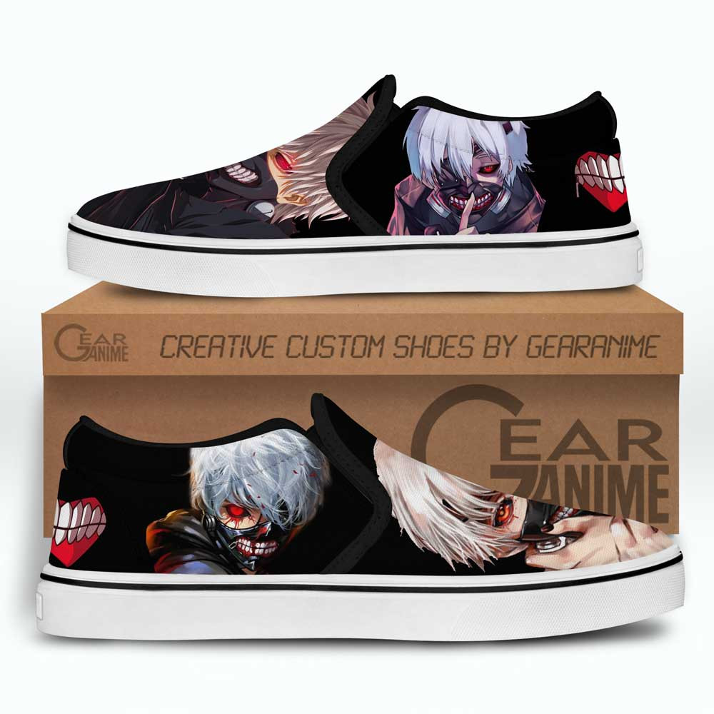 Tokyo Ghoul Ken Kaneki Slip-On Shoes Canvas Custom Anime Shoes