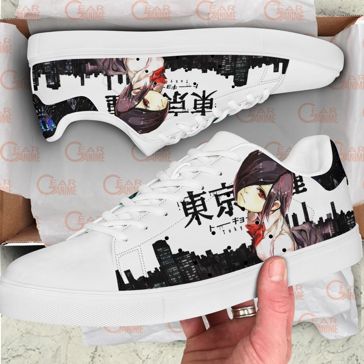 Tokyo Ghoul Touka Kirishima Skate Sneakers Custom Anime Shoes