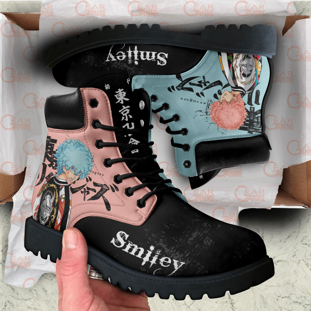 Tokyo Revengers Smiley and Angry Boots Anime Custom Shoes