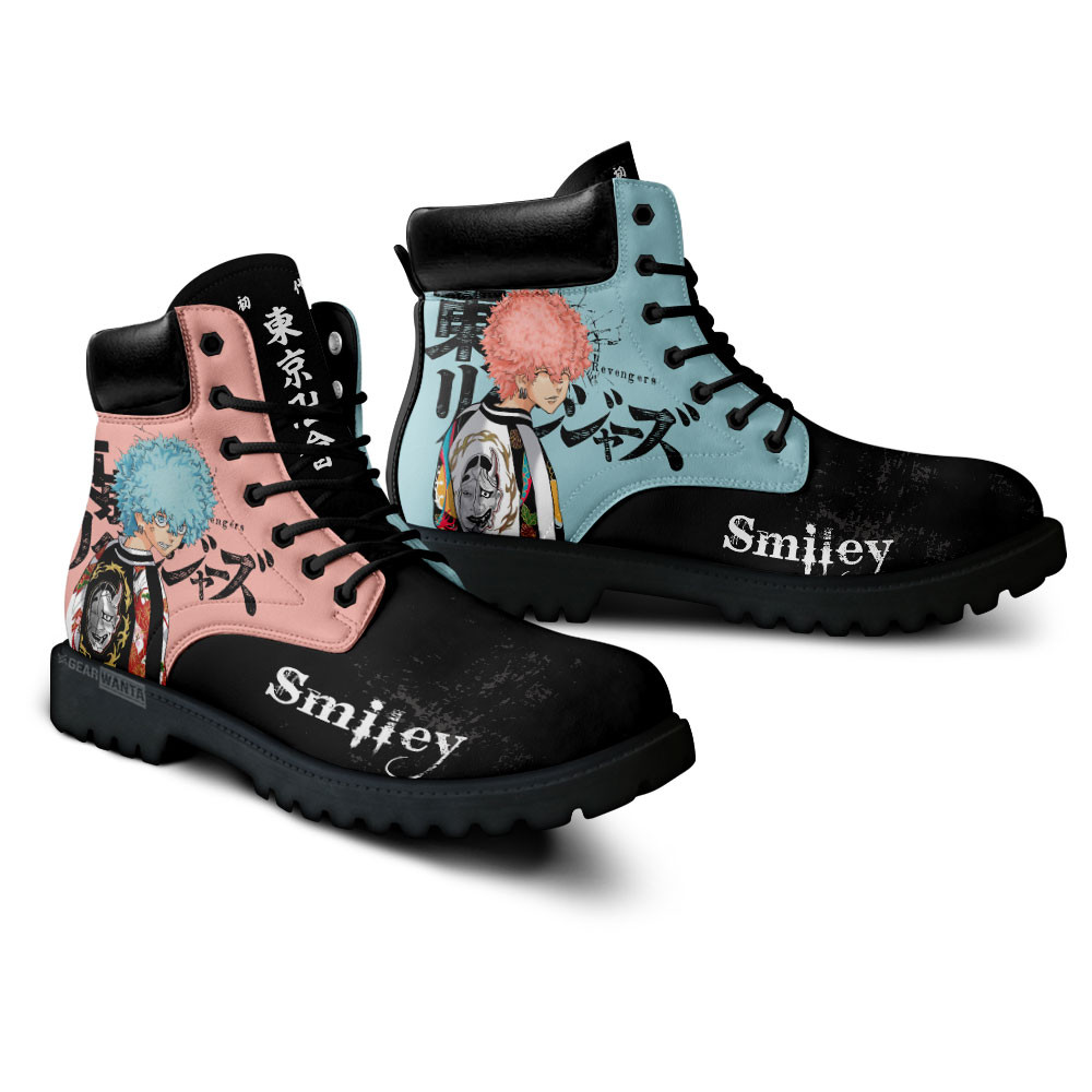 Tokyo Revengers Smiley and Angry Boots Anime Custom Shoes