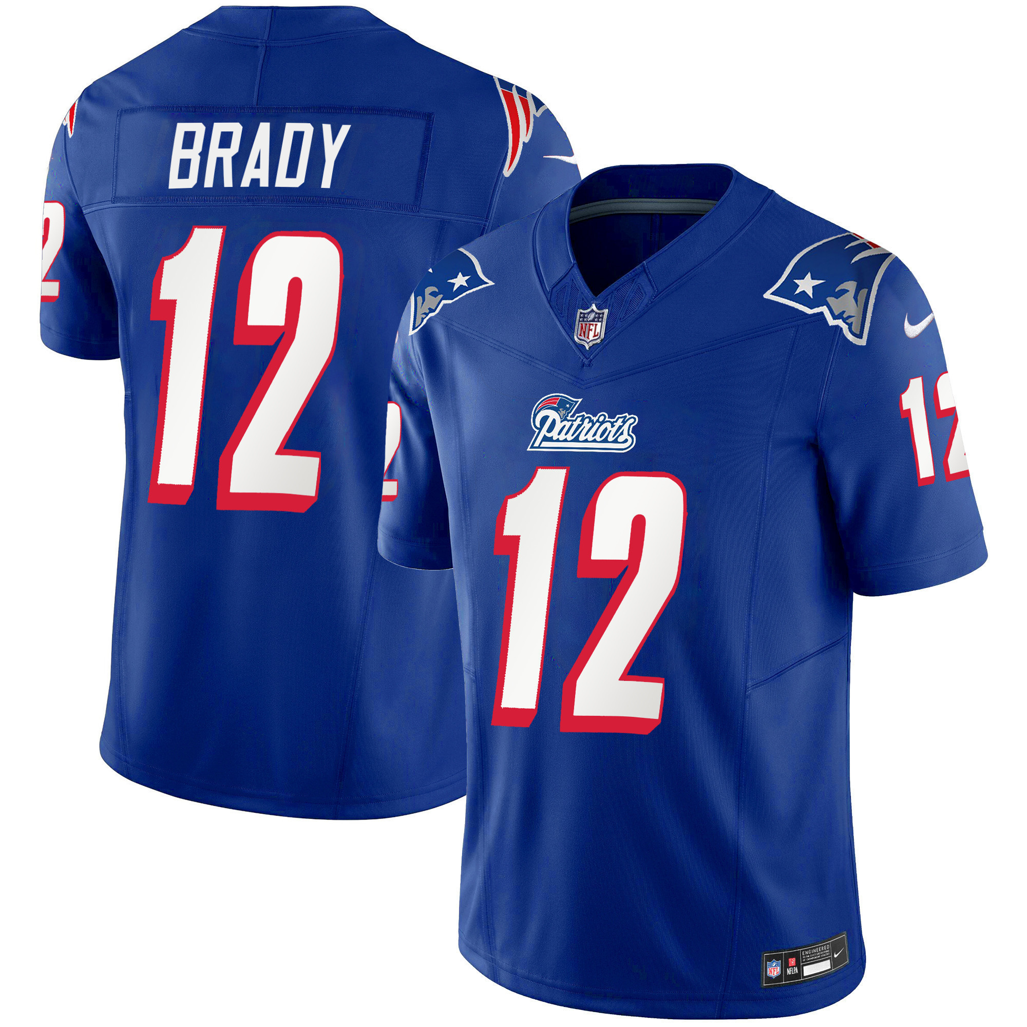 Tom Brady Men's New England Patriots 1996 Throwback Limited Vapor Royal Jersey - All Stitched 