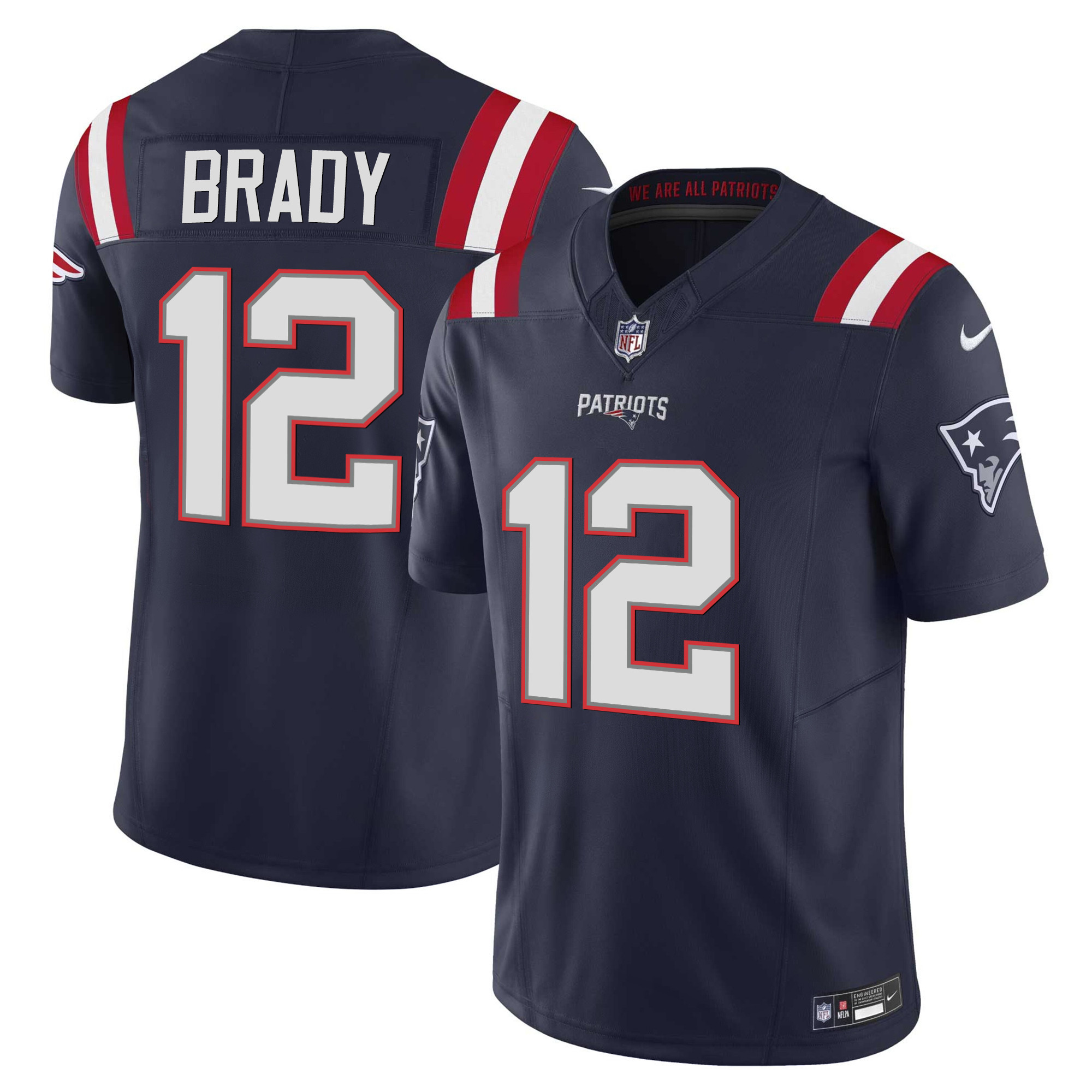 Tom Brady Men's New England Patriots Vapor Limited Navy Jersey - All Stitched 