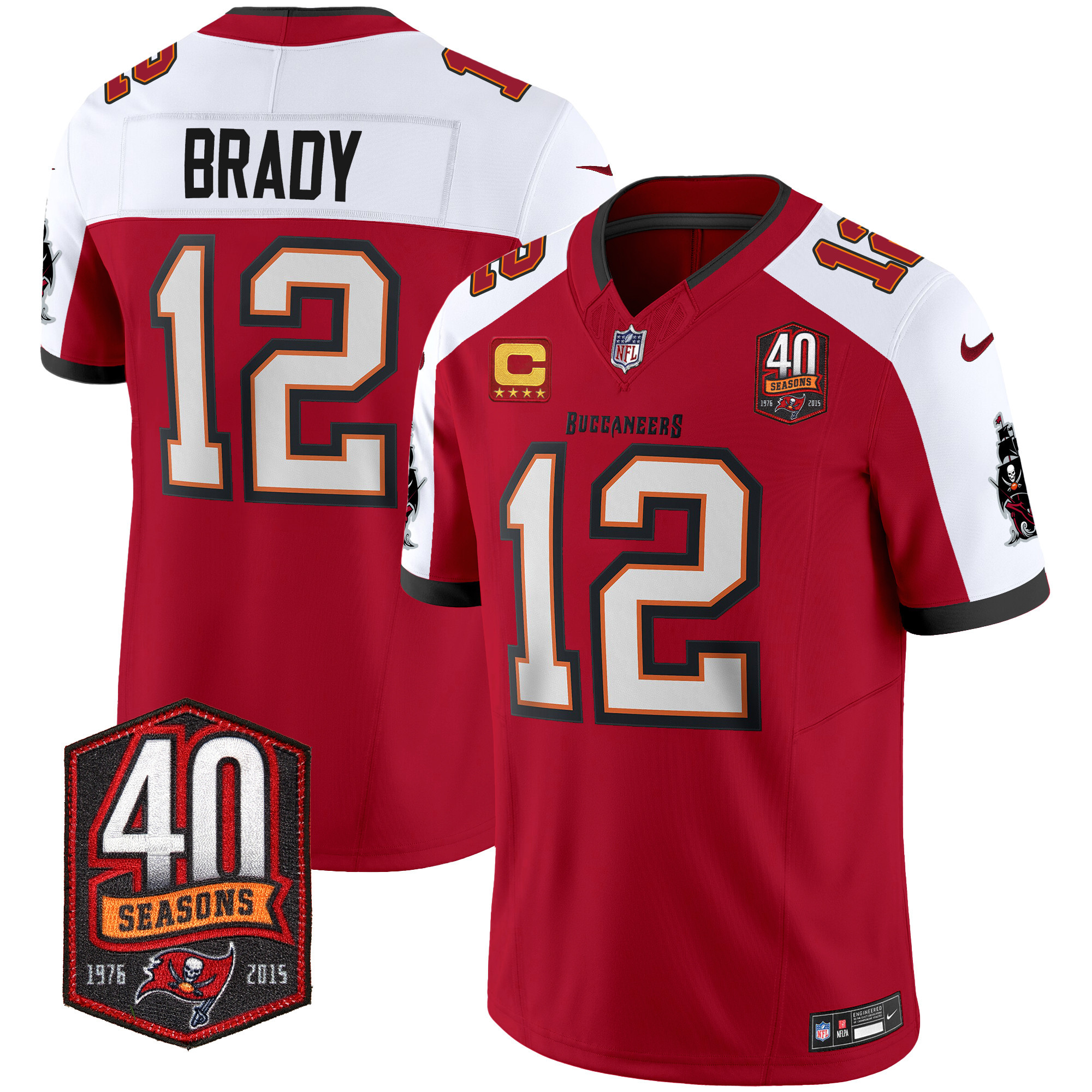 Tom Brady Men's Tampa Bay Buccaneers 40th Season Patch Vapor Limited Red Alternate Jersey - All Stitched 