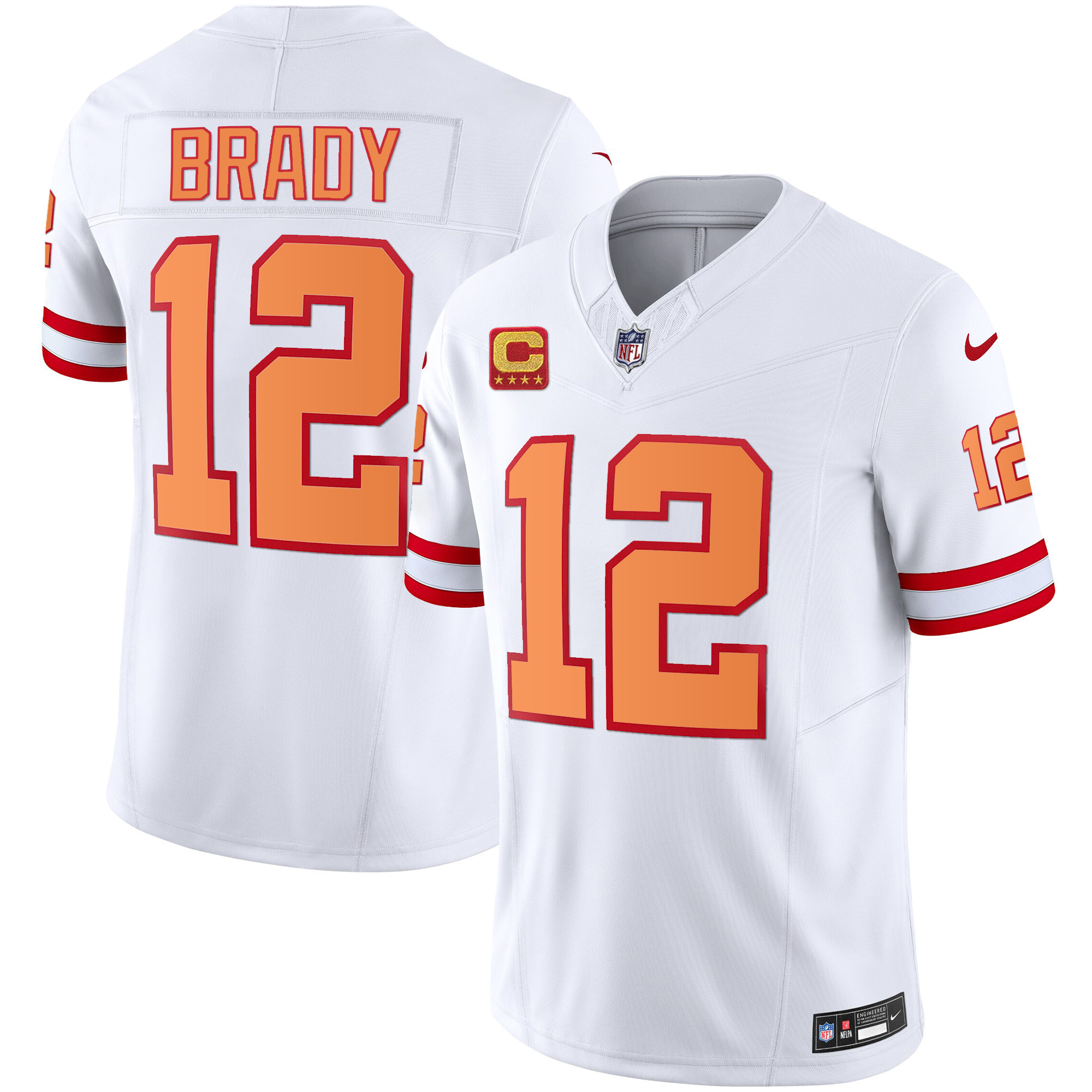 Tom Brady Men's Tampa Bay Buccaneers Throwback & Gold Limited White Jersey - All Stitched 