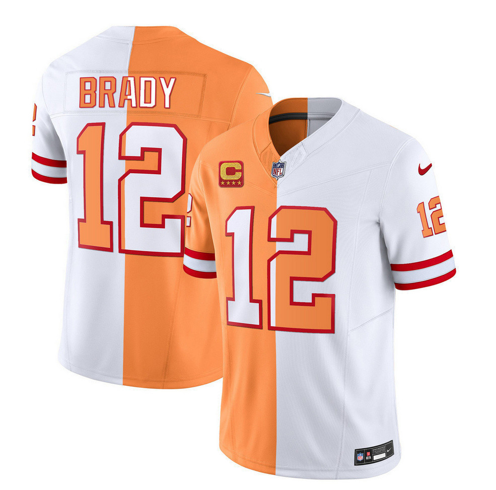 Tom Brady Men's Tampa Bay Buccaneers Throwback Limited Split Jersey - All Stitched 