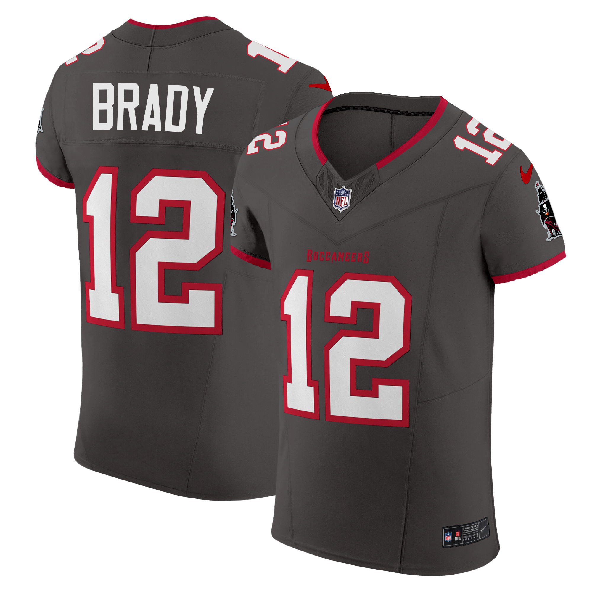 Tom Brady Men's Tampa Bay Buccaneers Vapor Elite Pewter Jersey - All Stitched 