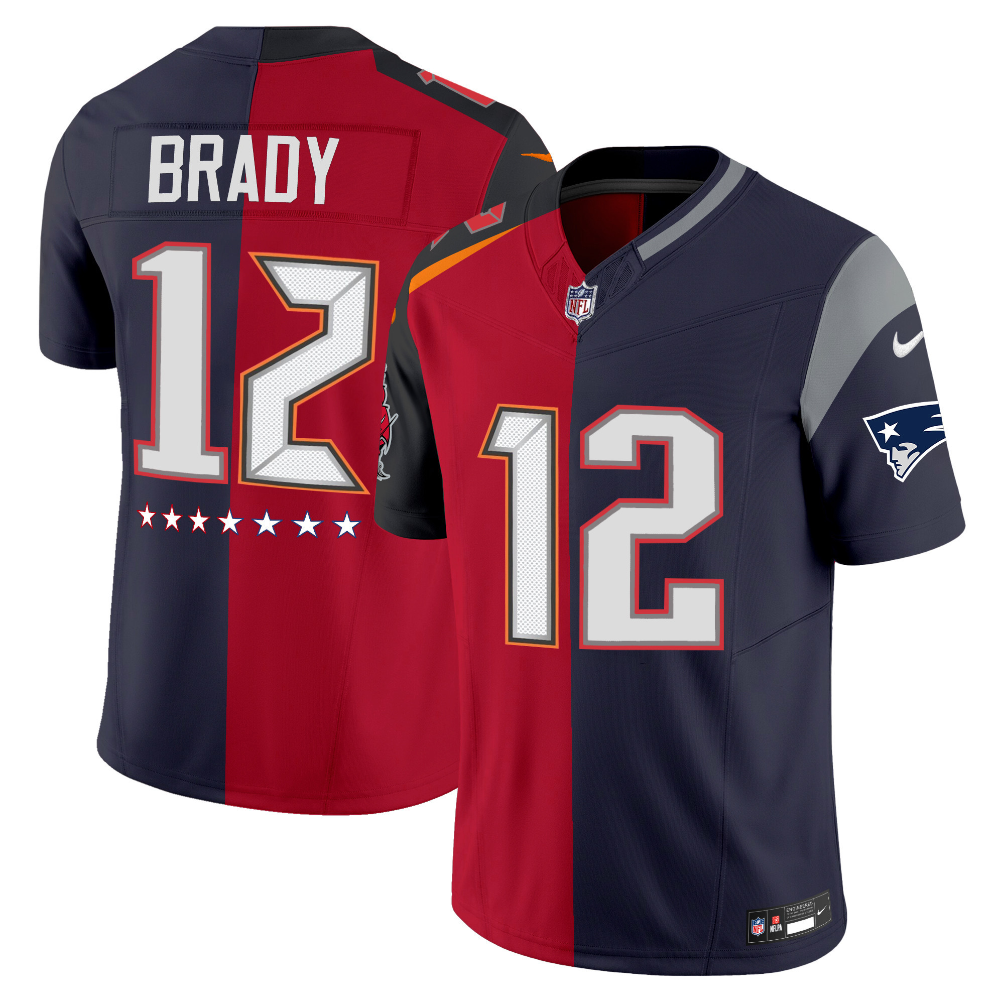 Tom Brady New England Patriots 6x-Time Super Bowl Vapor Limited Split Limited Jersey - All Stitched 