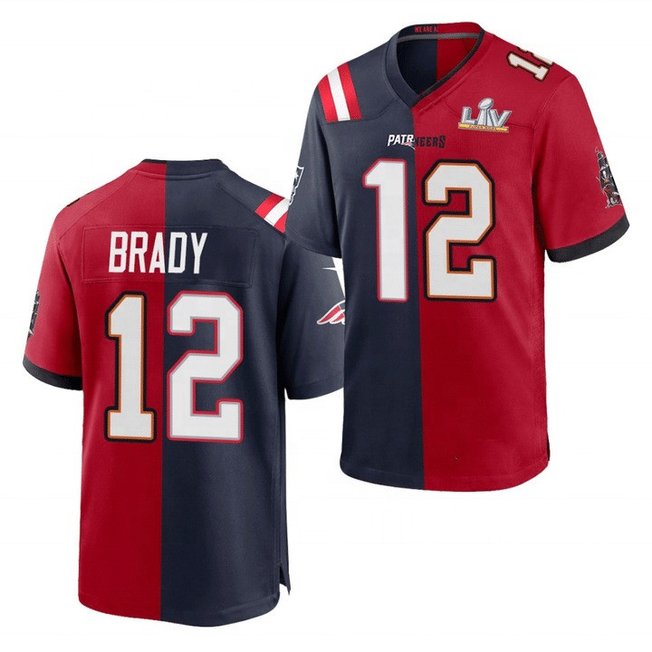 Tom Brady Patriots Tampa Bay Buccaneers Split Split Jersey - All Stitched 