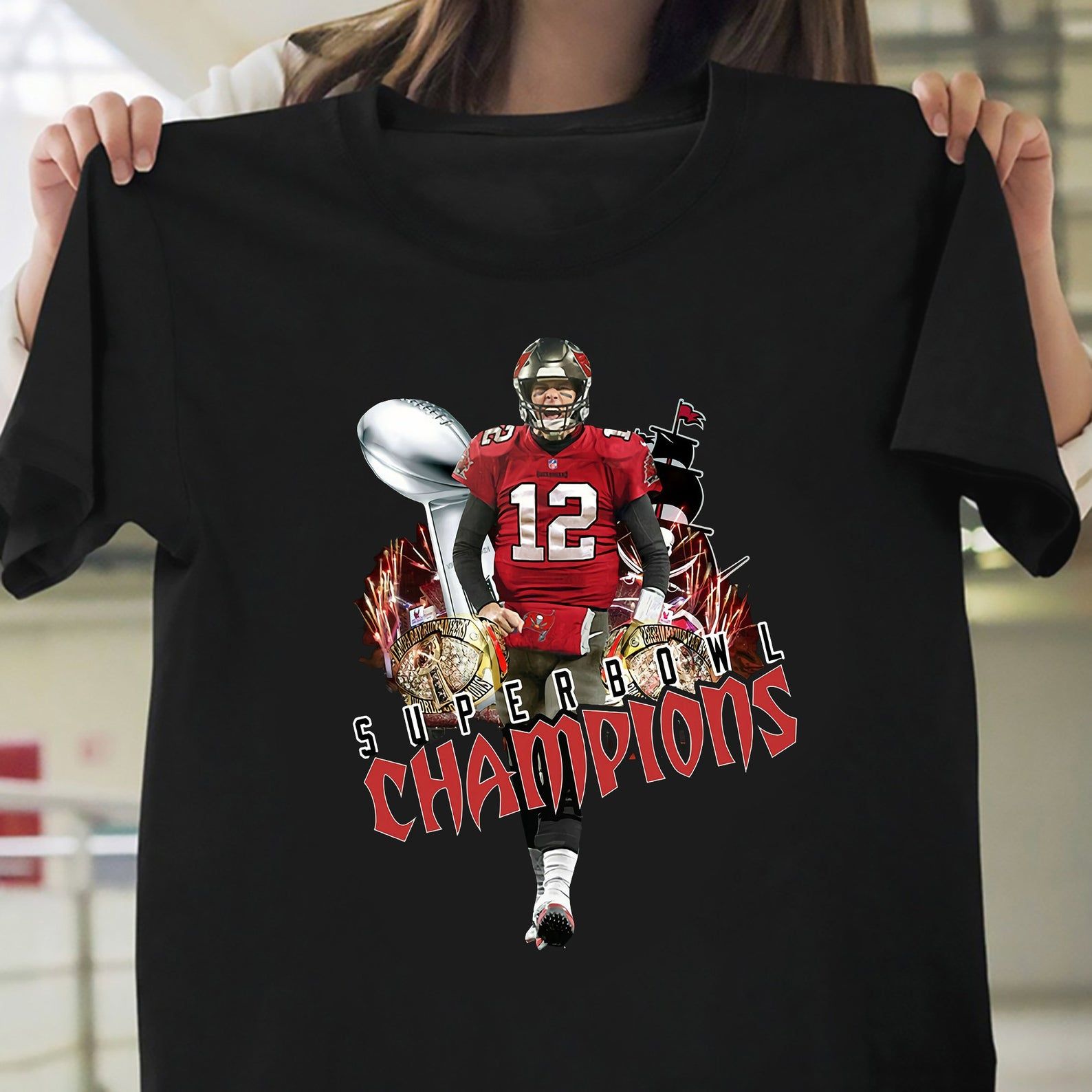 Tom Brady Tampa Bay Buccaneers Super Bowl Lv Champions 2021 T-shirt Tom Brady Shirt Gift For Fan Tom Brady Lover Gift Fan Win 2021
