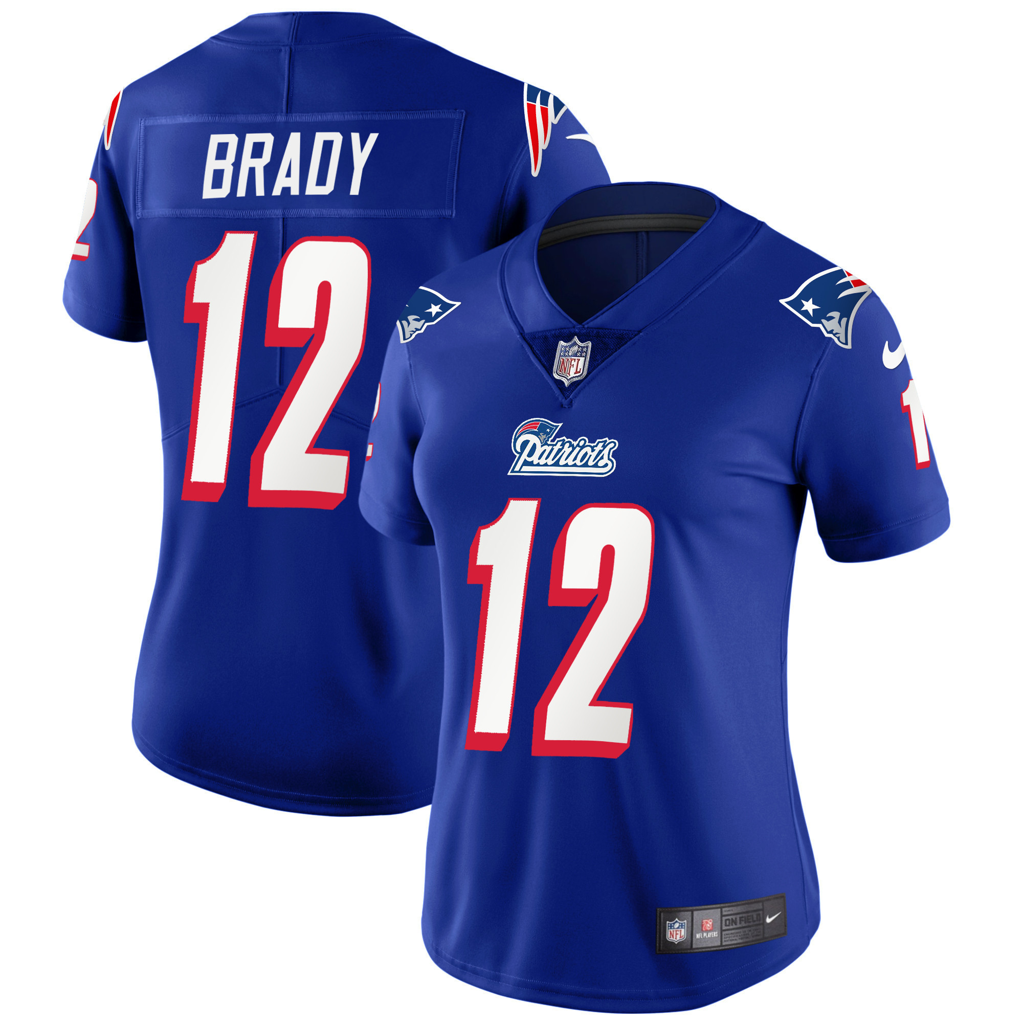 Tom Brady Women's New England Patriots 1996 Throwback Limited Vapor Royal Jersey - All Stitched 
